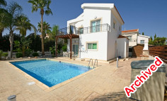 Beautiful 3 bedroom furnished villa with swimming pool for sale in Agia Thekla