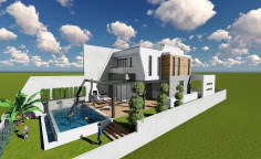 Sea front land with building permit , Paphos
