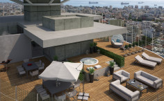3 bedroom luxury penthouse with panoramic sea and full city views and with private roof garden in a modern building in Limassol