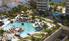 Luxury 2 bedroom apartment in a beachfront tower with spa, gym and private oasis in Limassol 