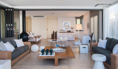 An exquisite and unique villa, with luxury features only a few meters from sandy beach on Dekelia road
