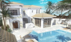 A four bedroom villa located second line from the beach part of a luxury complex in Pervolia 