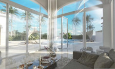 A four bedroom villa located second line from the beach part of a luxury complex in Pervolia 