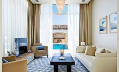 A four bedroom villa located second line from the beach part of a luxury complex in Pervolia 