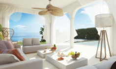 A four bedroom beachfront villa part of a luxury complex in Pervolia 