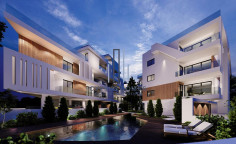 New contemporary apartment with common swimming pool for sale in Germasogeia 