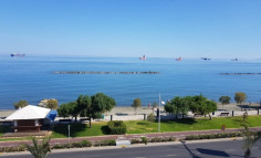 2 bedroom furnished flat with direct sea view for rent in enaerios area 