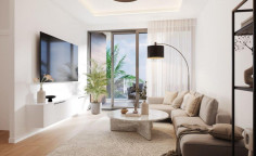 1 bedroom furnished penthouse with swimming pool for sale in Livadia