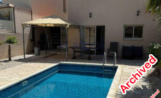 Fully furnished detached house with pool for rent in Kolossi 