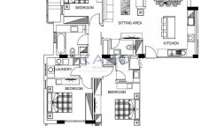 Spacious 3 bedroom apartment with pool in Mesa Geitonia 