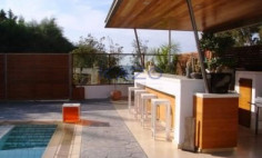 First line three bedroom sea front home with pool 