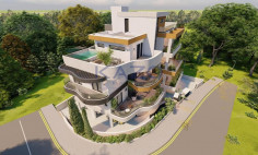 Stunning top floor apartment with sea view and pool 
