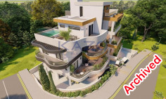 Stunning top floor apartment with sea view and pool 