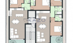 Two bedroom top floor apartment with roof garden for sale in Zakaki area 