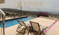 Pegeia villa with sea view and pool rental 