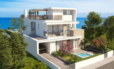 Modern seafront villa with pool in Perivolia 