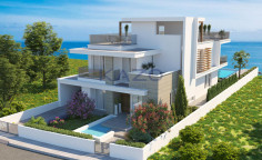 Modern seafront villa with pool in Perivolia 
