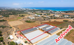 Agricultural field with greenhouses in Agia Napa, Famagusta 