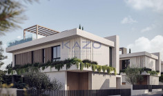 Modern Deryneia villa with pool sea view 