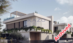 Modern Deryneia villa with pool sea view 