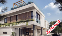 Modern Deryneia villa with pool sea view 