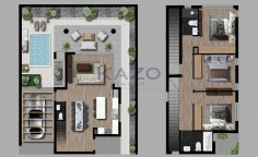 Modern Deryneia villa with pool sea view 