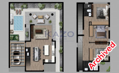 Modern Deryneia villa with pool sea view 