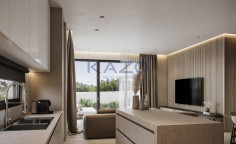 Modern Deryneia villa with pool sea view 