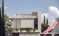 Modern Deryneia villa with pool sea view 