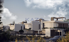 Modern Deryneia villa with pool sea view 