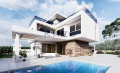 Modern Pyla villa with sea view and pool 