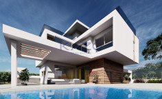 Modern Pyla villa with sea view and pool 