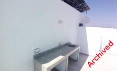 Modern 2-bedroom top floor apartment with private roof garden - vergina area 