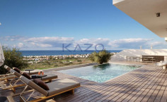 Modern furnished villa with pool and sea view 