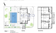 Modern furnished villa with pool and sea view 