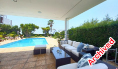Spacious villa with pool and sea view Agios Tychonas 