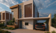 Modern Pegeia villa with sea view and pool 