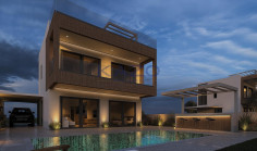 Modern Pegeia villa with sea view and pool 