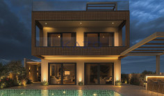 Modern Pegeia villa with sea view and pool 