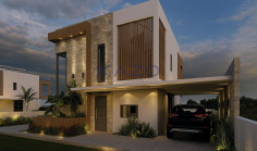 Modern Pegeia villa with sea view and pool 
