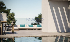 Modern Moni villa with sea view and pool 