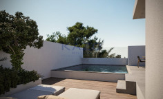 Modern Moni villa with sea view and pool 