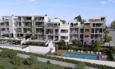Large two bedrooms apartment with swimming pool for sale in Germasogeia