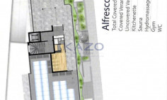 Brand new modern commercial building with rooftop 