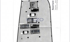 Brand new modern commercial building with rooftop 