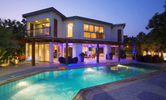 Luxury modern design villa on the beach 