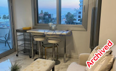 Sea front furnished apartment with pool in Mouttagiaka 